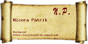 Nicora Patrik névjegykártya